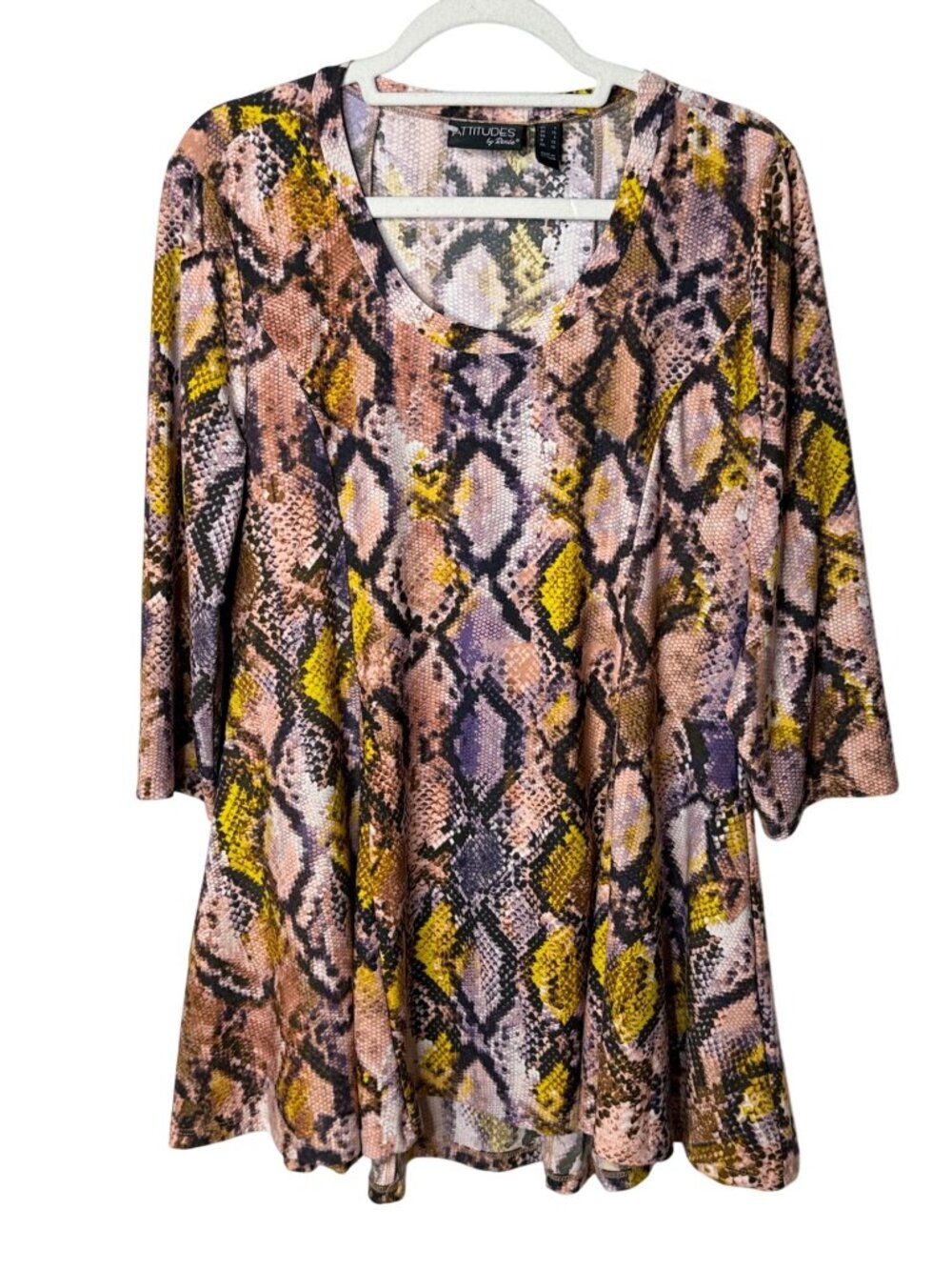 Attitudes by Renee Snake Print Tunic Top Size L